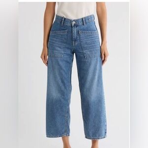 Lucky brand high rise wide leg crop jeans